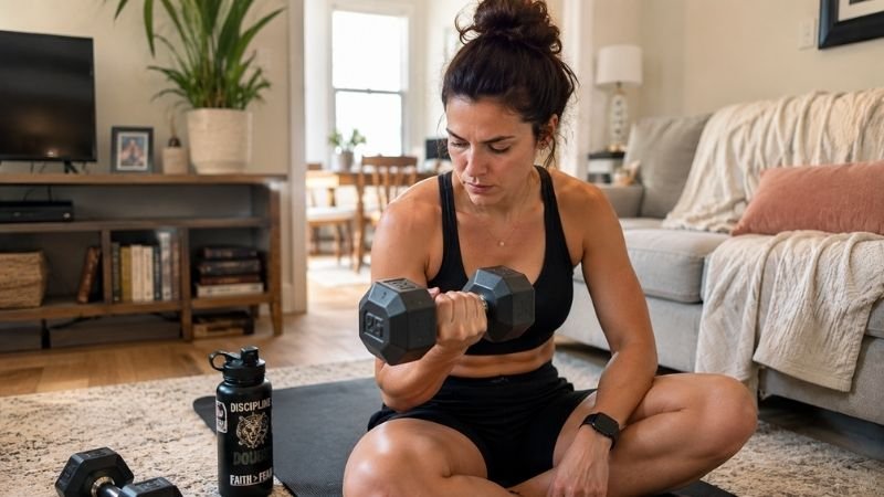 Tired woman with poor sleep affecting weight loss progress lying awake at night